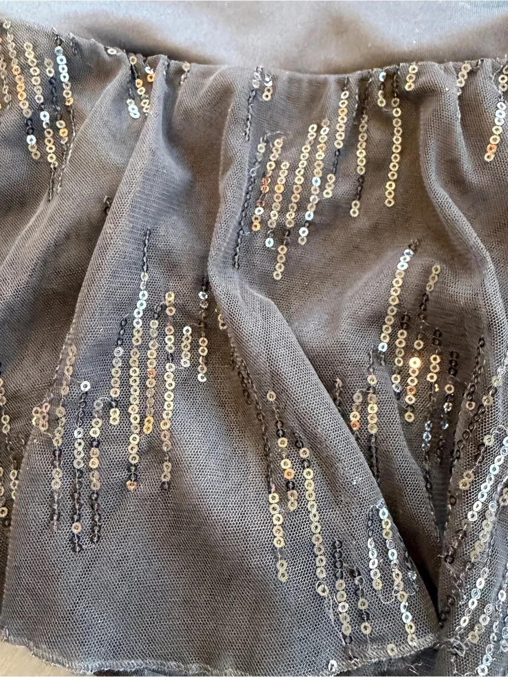 Leo Black Sequin Tulle Ballet Dance Leotard Costume Sz 8-10